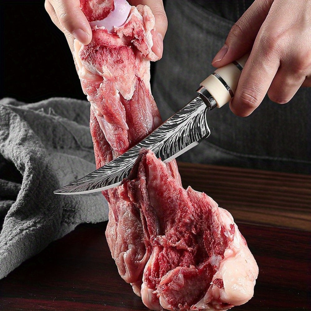 Eagle Head Kitchen Knife 13.5 Inch Sharp 420 Stainless Steel Blade with Engraved Handle - Unique Meat Cleaver Chef Knife for Cooking - Cool Novelty Knife Gift for Men BBQ Enthusiasts