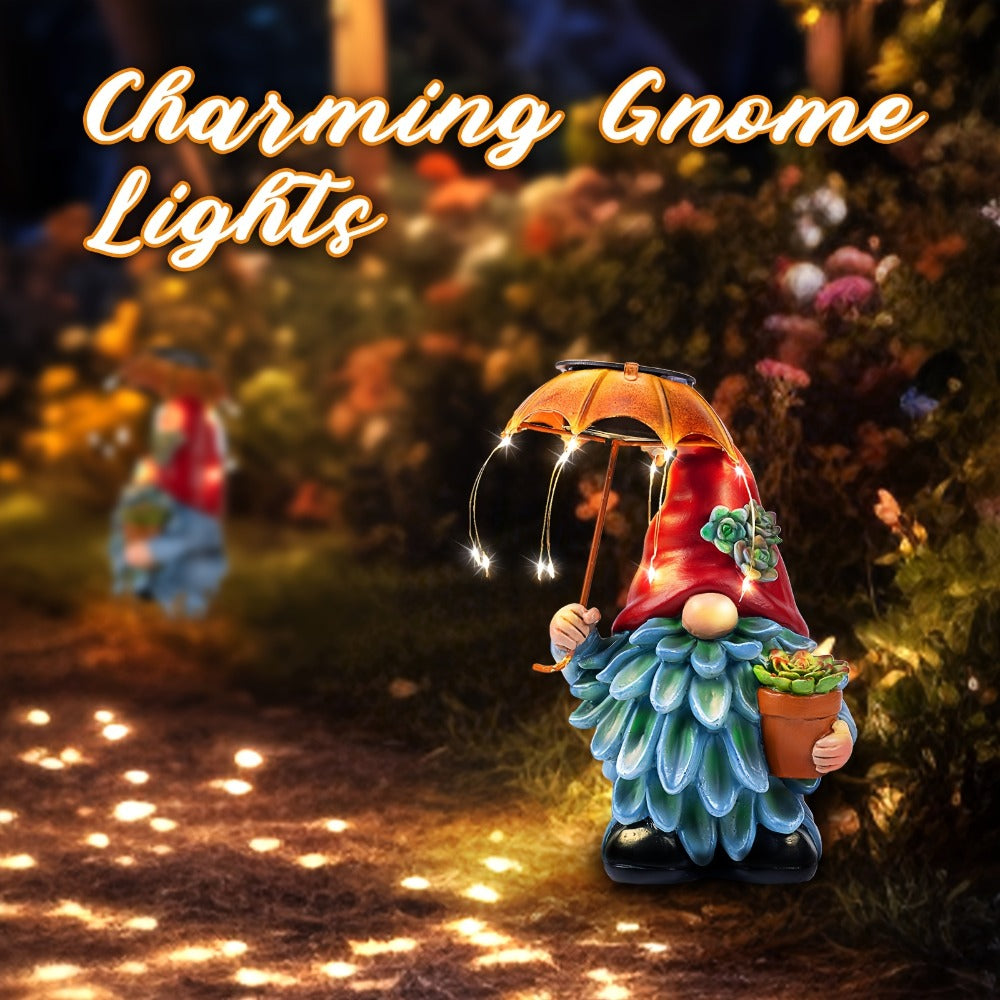 Solar Light Elf Resin Statue ¨C Outdoor Garden Figurine That Automatically Lights Up at Night, Holiday Collectible Decor for Christmas, Easter, Halloween, Thanksgiving & Hanukkah, Patio Porch Desk Decor Gift