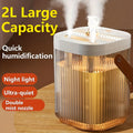 Cool Mist Humidifier for Bedroom & Large Room ¨C 2L Top-Fill, 40-Hour Runtime, 26dB Ultra-Quiet, Auto Shut-Off, Easy to Clean, Whole House Humidifier for Plants, Baby Room & Home, White & Green