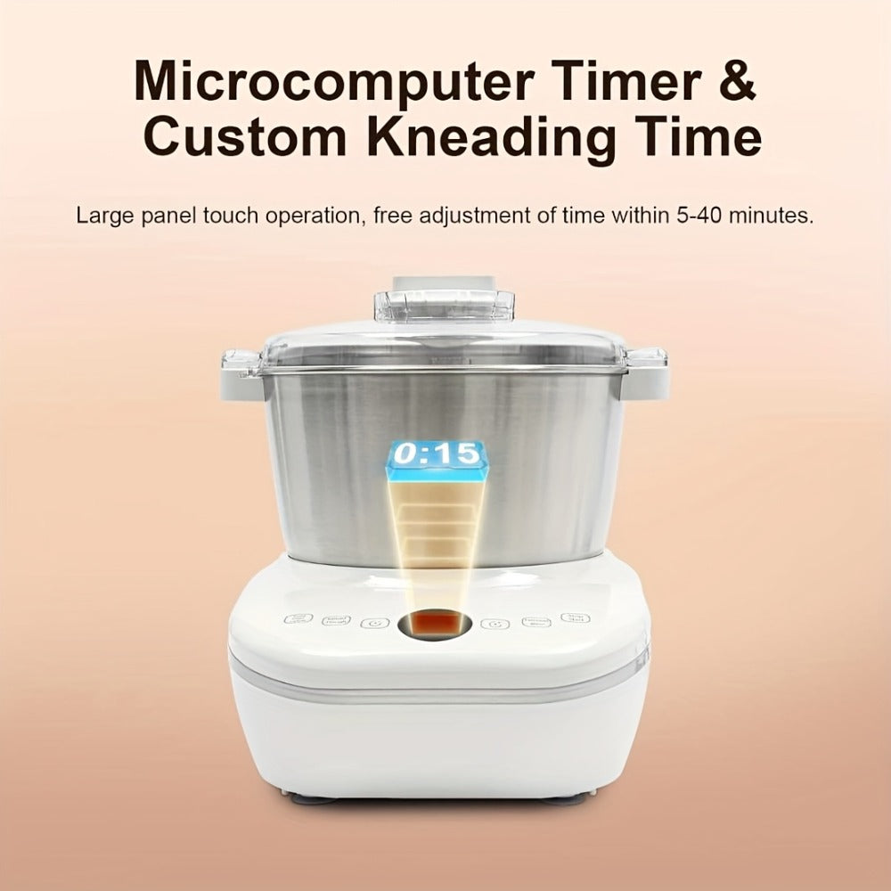 Electric Dough Maker 7Qt with Fermentation Function - 250W Dough Kneading Machine, 304 Stainless Steel Bowl, Microcomputer Timer, Constant Temperature Ferment, for Bread Pizza Pasta Dumplings, Red/White