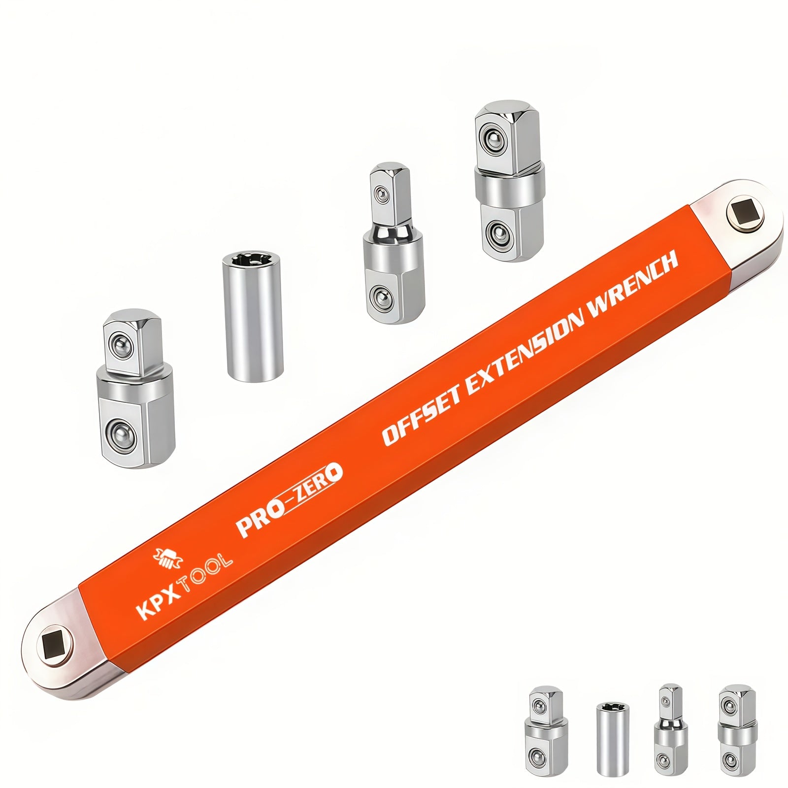 Ratchet Wrench Set 2-in-1 Multi-Function Offset Extension | 1/2¡± 1/4¡± 3/8¡± Square Head Adapters | 180¡ã Swivel High Torque Non-Slip Handle | Durable Metal Automotive Repair Hand Tool