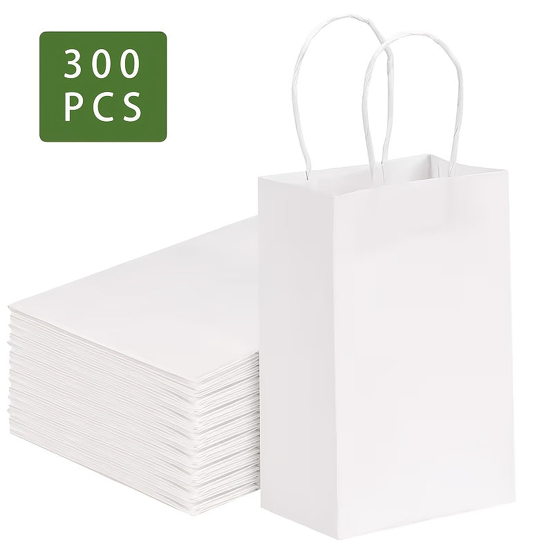 Paper Bags with Handles Bulk - Kraft Paper Gift Bags 25/75/100/300 Pcs, Black White Brown Reusable Shopping Bags for Small Business Retail, Birthday Party, Graduation, Easter Gift Wrapping Packaging