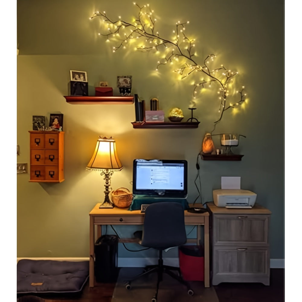 96 LED Fairy Lights USB Powered - 6ft Bendable Willow Branch String Lights with 8 Modes & Remote Control for Indoor Home Decor, Wedding, Christmas, Holiday Party