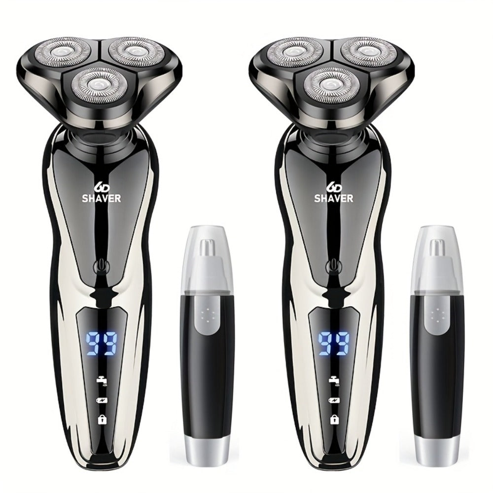 Cordless Foil Electric Shaver for Men 3D Floating Head LED Display Rechargeable Wet Dry Razor Close Shave Beard Trimmer Valentine's Day Gift