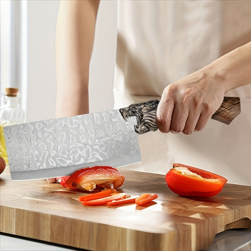 Kitchen Knife Set Professional Forged Chef Knife Set Full Tang Blades with Poultry Shears Meat Knife Carving Knife Cleaver Cooking Gift for Women Home Kitchen