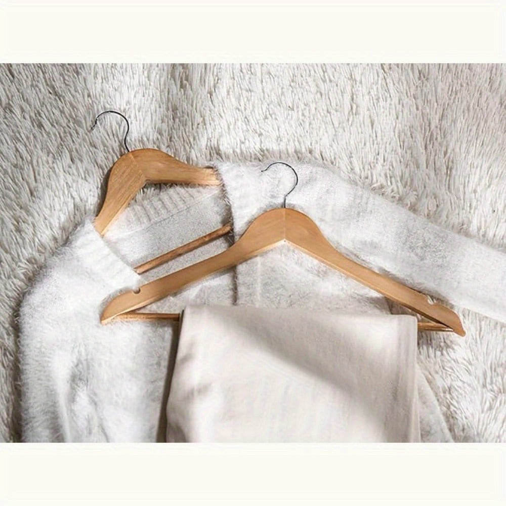 Premium Wooden Hangers with 360¡ã Rotatable Hook & Shoulder Grooves | Slim Durable Wood Coat Suit Hangers | 10 20 30 Pack Closet Organizer in Natural & Champagne