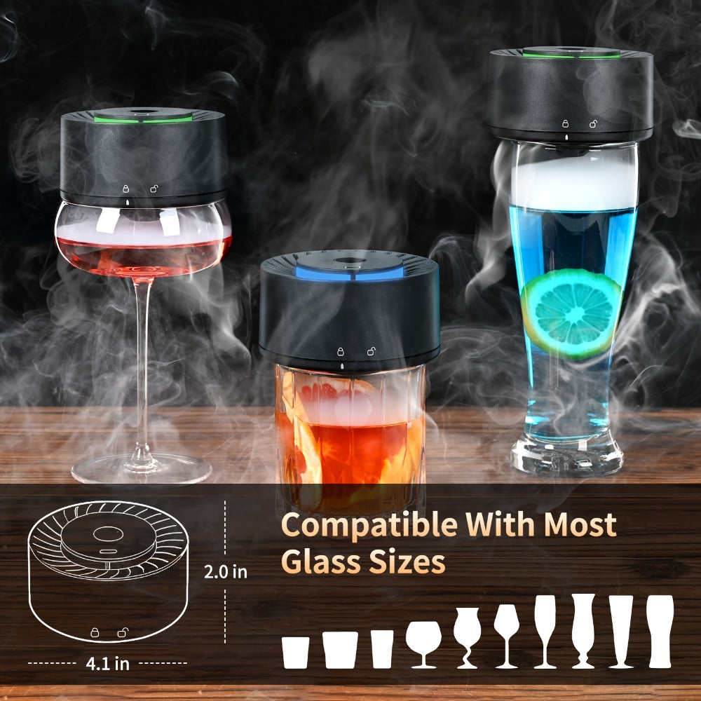 Cocktail Smoker Kit Rechargeable Electric, Whiskey Smoker Set with 6 Flavored Wood Chips, Old Fashioned Drink Smoker for Bourbon & Cocktails, Bartender Gift for Men, Dad & Christmas