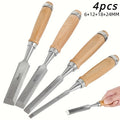 Wood Chisel Set 4pcs ¨C CR-V Steel Woodworking Chisels 6/12/18/24mm, Professional Wood Carving & Carpentry Hand Tools for Beginners and Experts