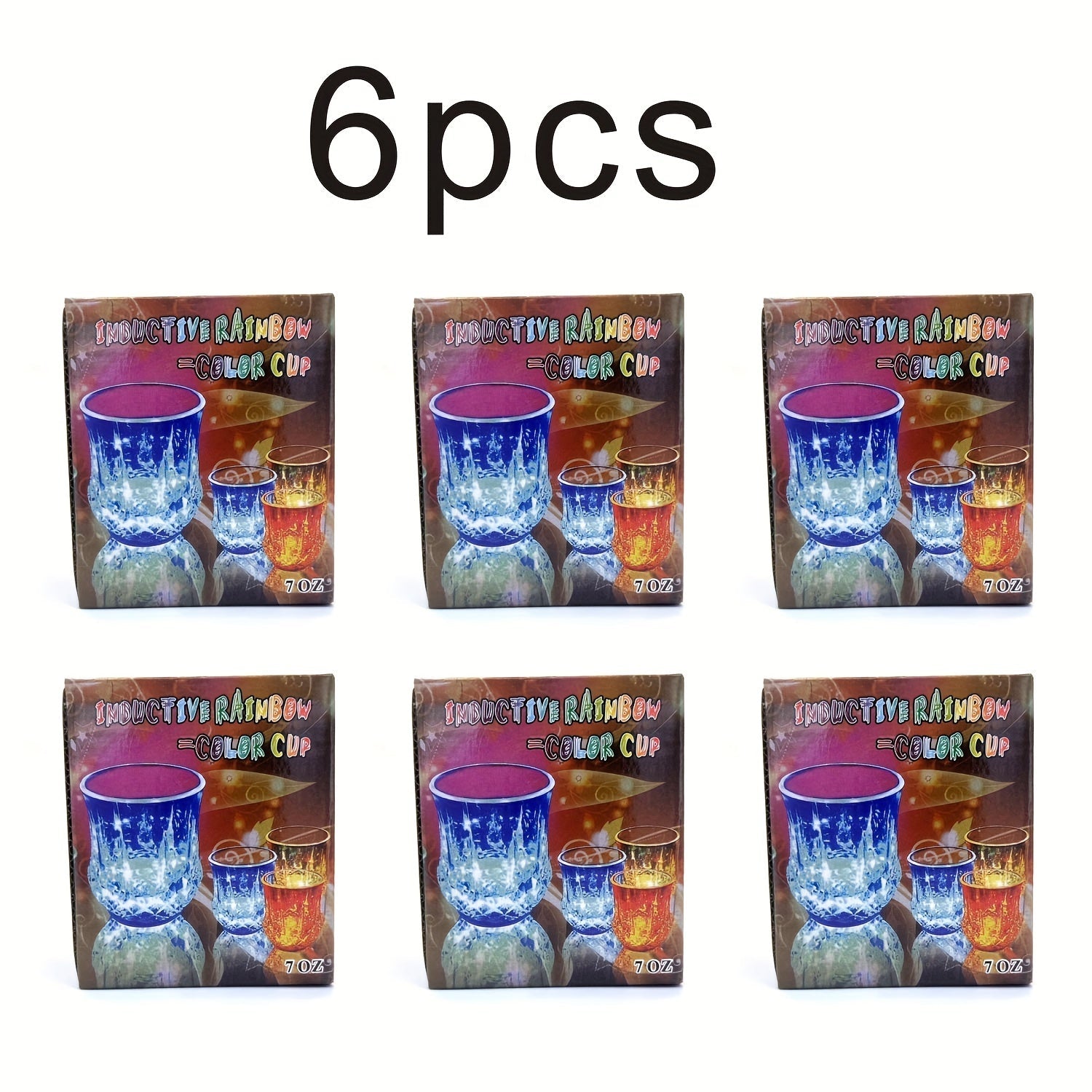 LED Glowing Cups Liquid Activated Light Up Tumblers Multicolor Flash Crystal Wine Glasses for Bar Party Decor 4 Pack 6 Pack