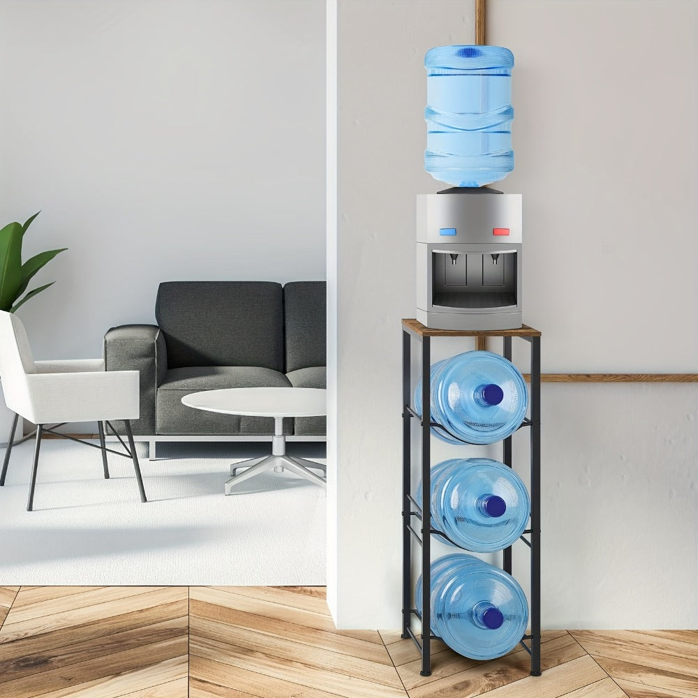 Water Jug Holder 5 Gallon 3-Tier Standing Shelf | Water Bottle Rack Organizer for Kitchen Office Living Room