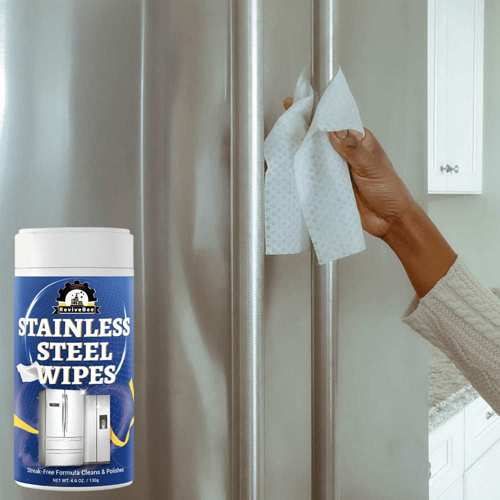 Stainless Steel Cleaning Wipes Kitchen 1 or 2 Barrel - Gentle Formula Safe for Hands, Quick Deep Cleaning of Stainless Steel Appliances Surfaces Sinks & Cookware, Streak-Free Kitchen Cleaning Wipes