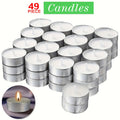 Tea Light Candles Unscented White - 49 or 99 Pack Smokeless Wax Tealights 2.5 Hour Burn for Weddings, Christmas, Halloween, Birthday Party & Holiday Home Decor