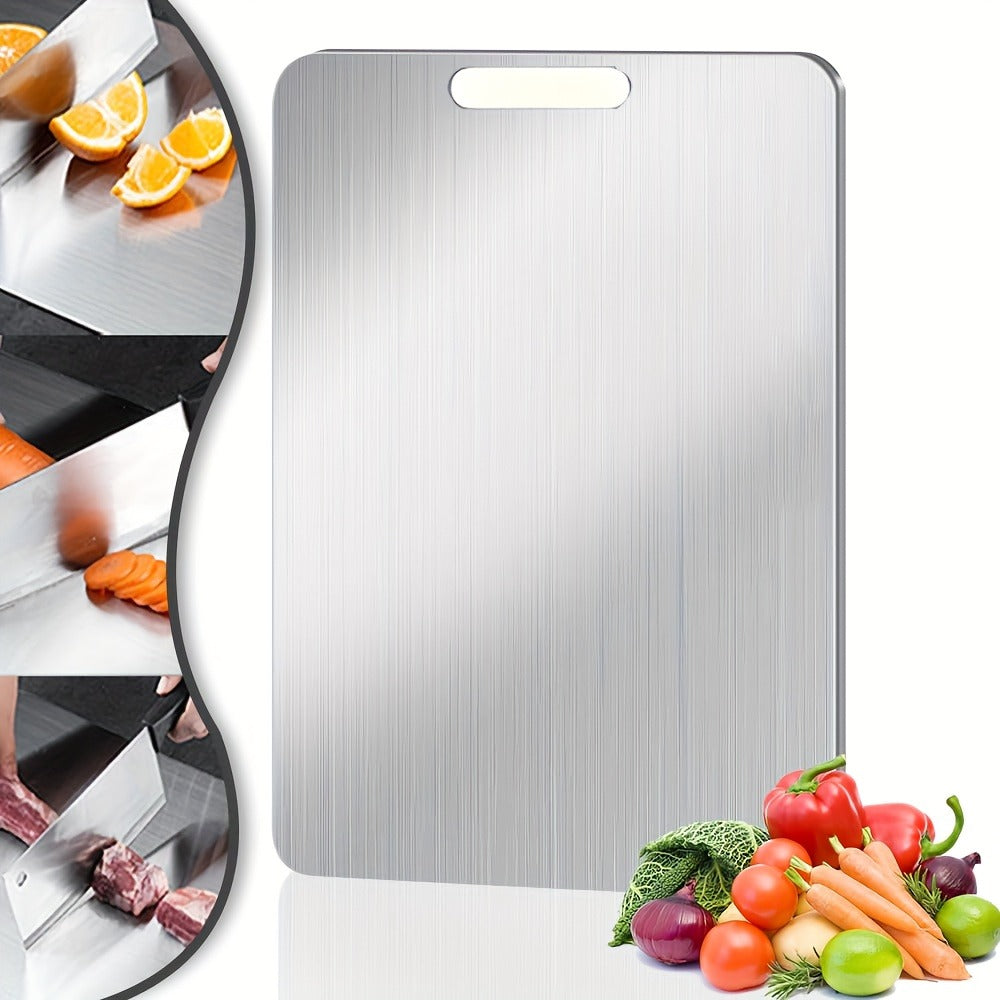 Stainless Steel Cutting Board Dual-Sided 9x13 Inch ¨C Non-Slip Kitchen Chopping Board for Meat Vegetables Fish, Compact Design for RV Small Kitchen Home Chef