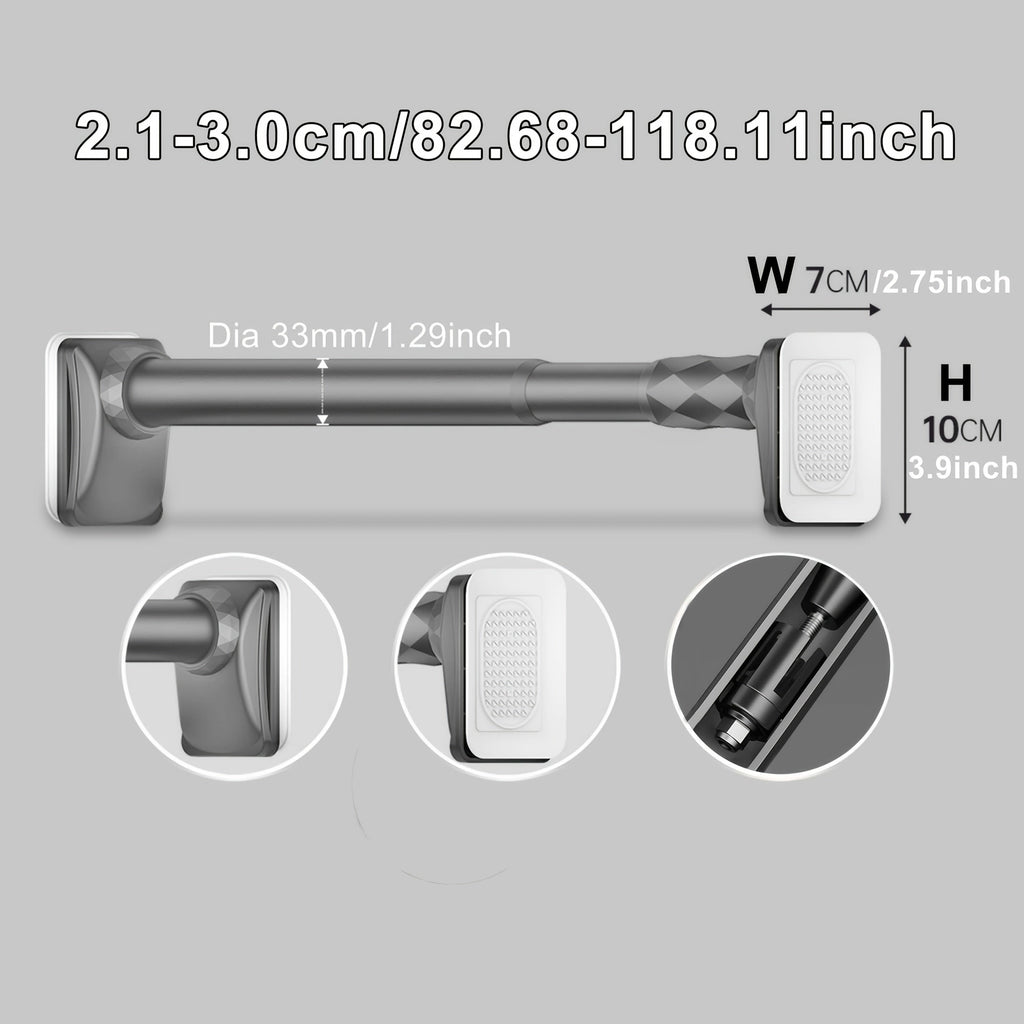 Telescopic Curtain Rod No Drill 15.75¡±-196.85¡± Adjustable Shower Curtain Rod 33mm for Large Windows