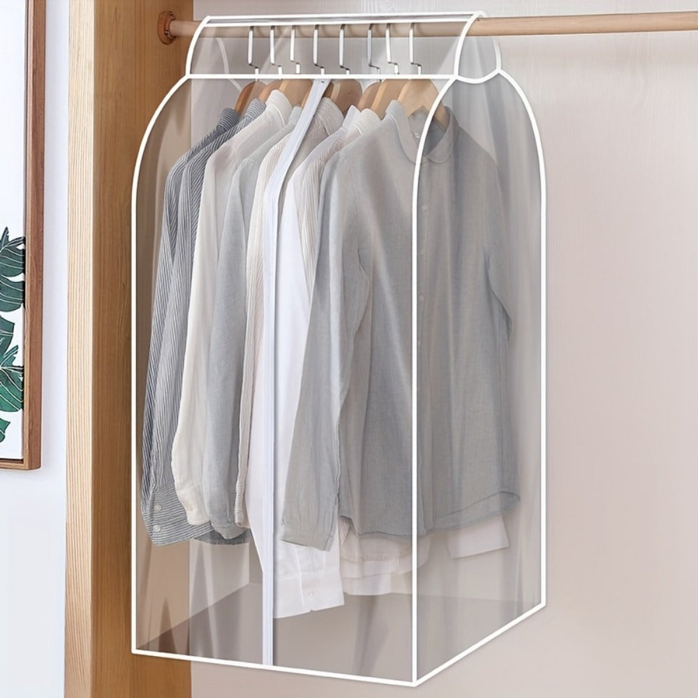 Clear Hanging Garment Bag PVC Zipper Dustproof Closet Organizer for Coats Suits Dresses - Transparent Wardrobe Protector Storage Cover Multiple Sizes