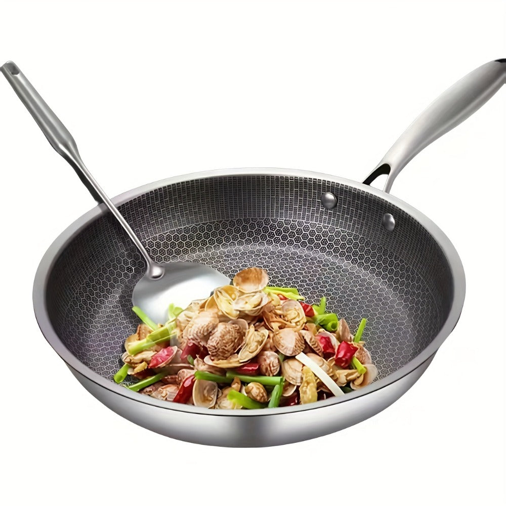 Non-Stick Cookware Set Pots and Pans 10 & 12 Piece ¨C Heat-Resistant Frying Pan, Saucepan & Stewpot | Honeycomb Coating Stainless Steel Kitchen Cooking Set for All Stoves | Stylish Durable Multifunctional