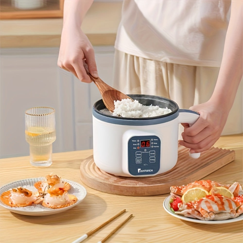 Electric Hot Pot 1.7L Multifunctional | 6 Cooking Modes Steam & Cook Non-Stick Mini Electric Cooker with Overheat & Dry Protection for 1-2 People ¨C Rice, Soup, Noodles & More, Single & Double Layer