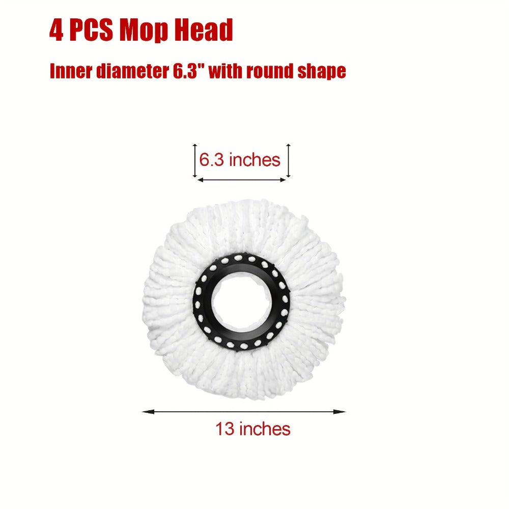 Microfiber Spin Mop Replacement Heads 8 Pack, 360¡ã Universal Mop Refills for Standard Spin Mop Buckets, Machine Washable Reusable Mop Pads for Hardwood, Tile, Laminate & Marble Floors ¨C Round & Triangle