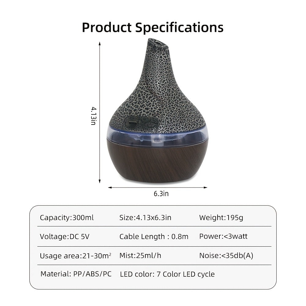 2-Pack Cool Mist Humidifier & Aromatherapy Essential Oil Diffuser ¨C Includes 16 Essential Oils & 7-Color Lights, 10.14oz Home Diffuser Set for Bedroom, Living Room & Office, Black