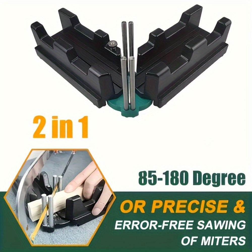 Miter Angle Finder 2-in-1 Measuring & Cutting Tool Manual Precision Protractor Portable Miter Saw Guide for Woodworking Home Improvement No Power Required