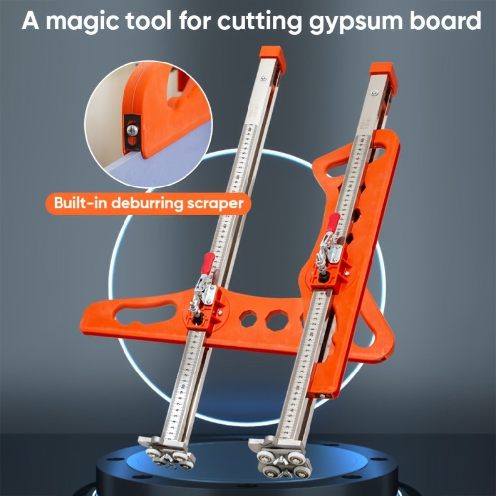 Drywall Scoring Knife 23-Wheel Foldable Gypsum Board Cutter with Adjustable Guide & Ergonomic Handle ¨C Manual Precision Cutting Tool for DIY Home Renovation Construction No Power Needed