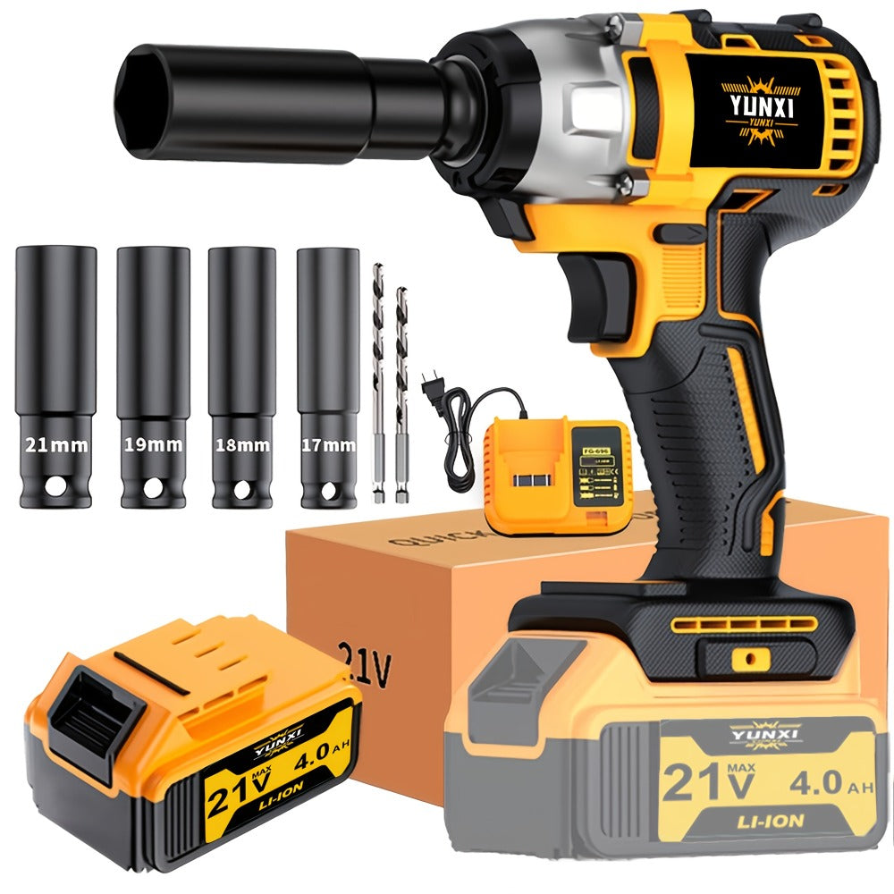 21V Cordless Drill Brushless Impact Wrench Multifunctional ¨C Lithium Battery, Quick Charger, Variable Speed, Tighten Screws & Bolts, Compact Power Tool for Home, Car Repair & DIY ¨C Multiple Battery & Bundle Configurations