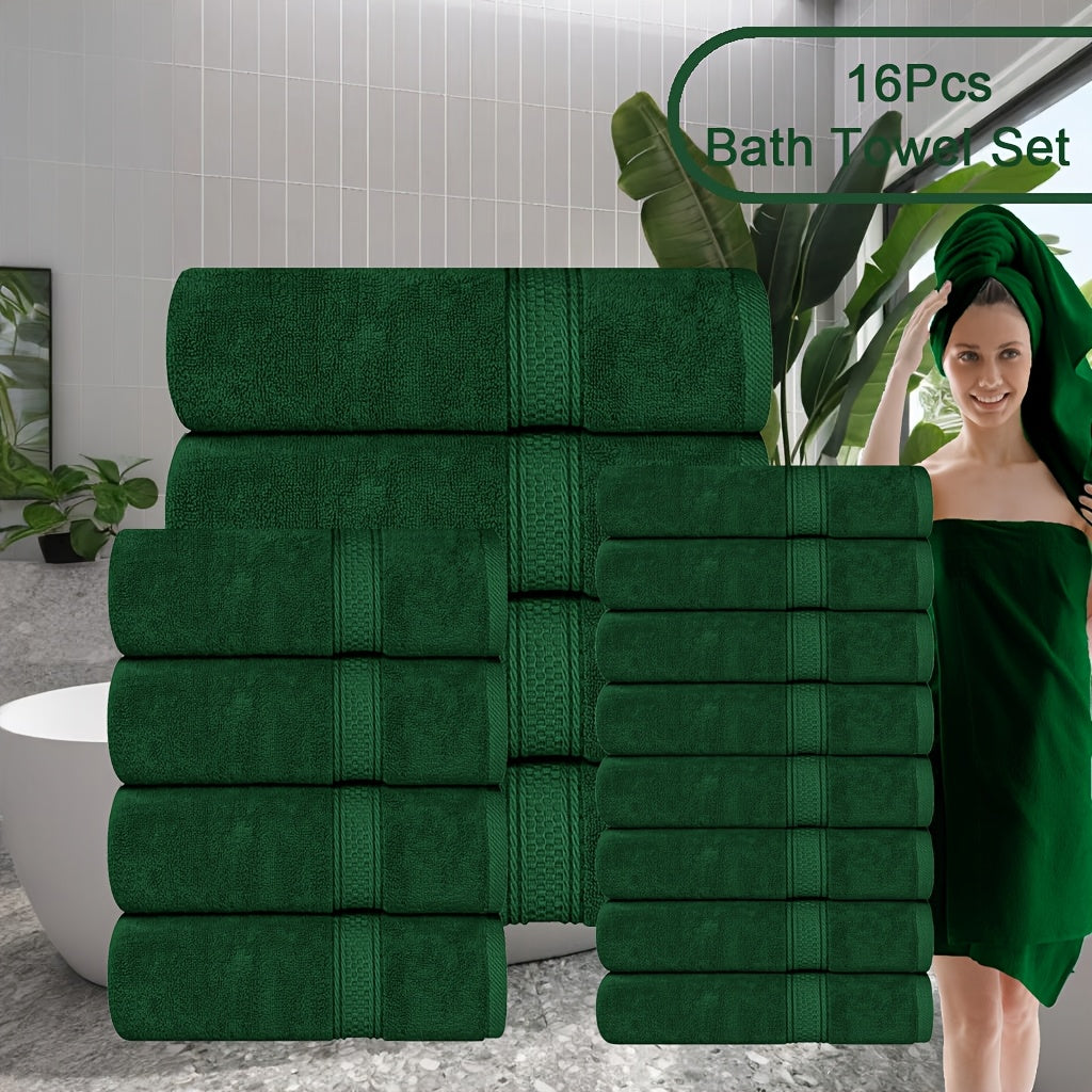 Luxury Soft Towel Set 8 or 16 Piece - Thickened Quick Dry Skin Friendly High Absorbency Bath Towels Hand Towels Washcloths | 13+ Colors | Home Hotel Travel Fitness Spa Gift Set
