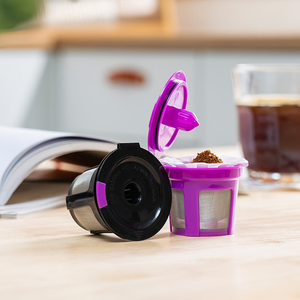 Reusable K-Cup Coffee Pods for Keurig 1.0 & 2.0, Refillable K-Cup Filters Universal Fit, Eco-Friendly Reusable Coffee Pod Filters, 6 Colors, Use Any Ground Coffee