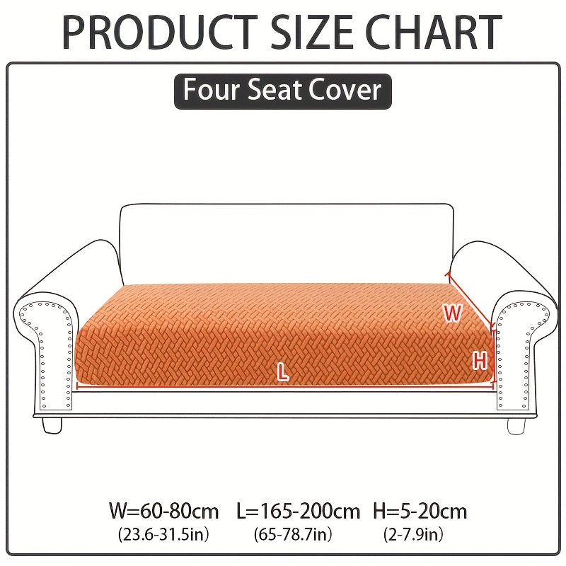 Jacquard Stretch Sofa Cover Non-Slip | Elastic Wear-Resistant Couch Slipcover, Polyester Jacquard Fabric, 1 to 4 Seat Sectional L-Shape, Armrest Backrest, Machine Washable