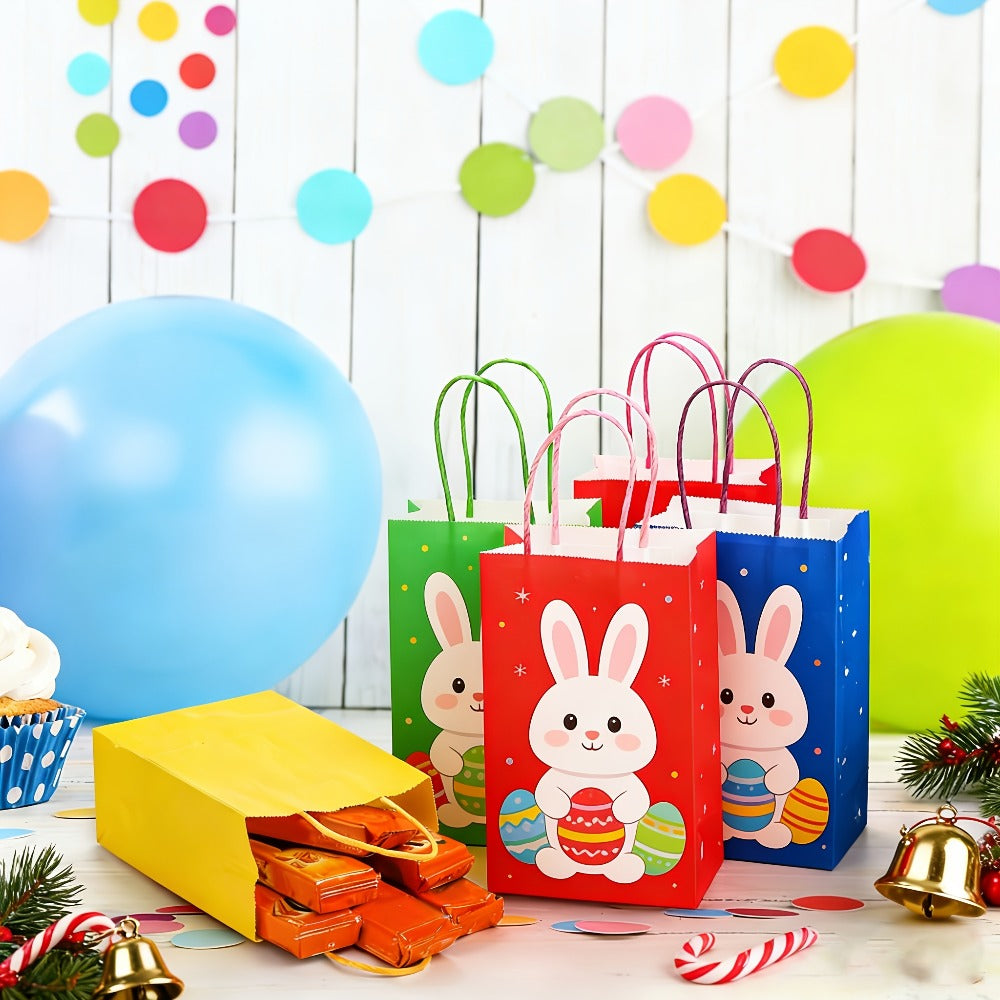 Paper Gift Bags with Handles Bulk 20/40/100pcs ¨C Rainbow Colorful Kraft Party Favor Bags for Kids Birthday, Baby Shower, Wedding, Graduation, School Events & Retail Packaging, 10 Bright Colors