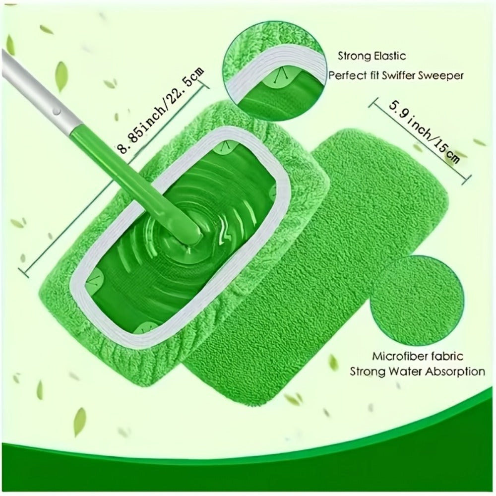 Microfiber Mop Pads 15-Pack Compatible with Swiffer Sweeper Reusable Washable Wet Dry Mopping Cloths Refill Pads for Hardwood Vinyl Tile Floors