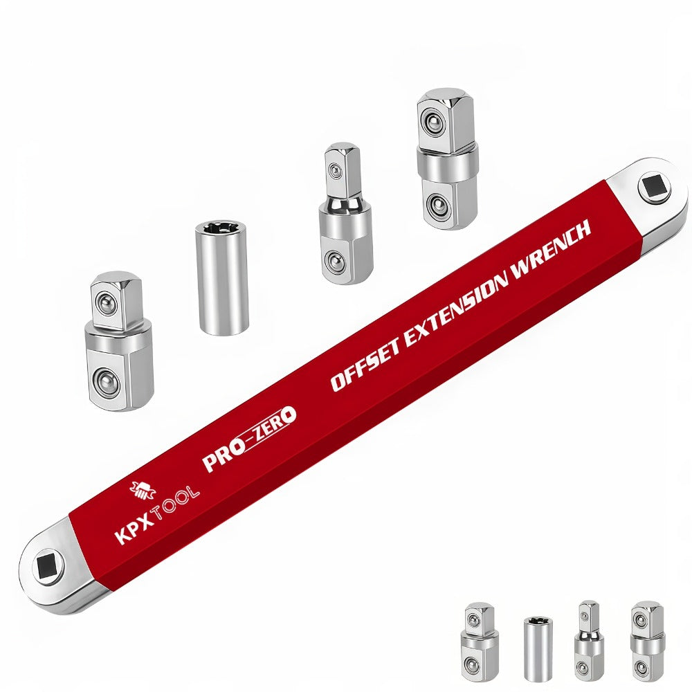 Ratchet Wrench Set 2-in-1 Multi-Function Offset Extension | 1/2¡± 1/4¡± 3/8¡± Square Head Adapters | 180¡ã Swivel High Torque Non-Slip Handle | Durable Metal Automotive Repair Hand Tool
