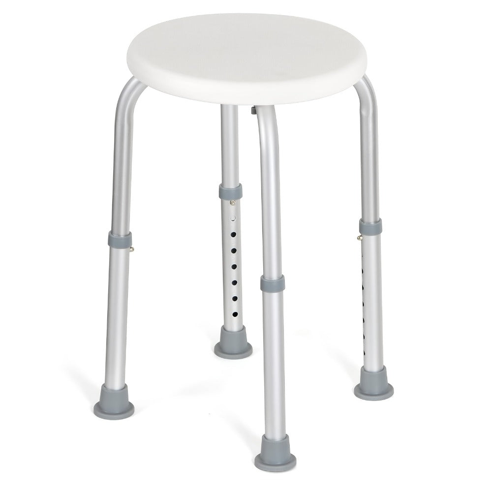 Shower Chair with Armrests & Backrest ¨C Height Adjustable Aluminum Bath Seat, 350 LBS Capacity, Non-Slip Rubber Feet, Cushioned Support for Elderly, Disabled & Post-Surgery, Fits Most Showers & Tubs