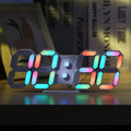 Digital Wall Clock RGB Neon LED 9.7¡± Large Display ¨C Aesthetic Alarm Clock with Remote Control, Adjustable Brightness, Date & Temperature Display for Bedroom, Living Room, Office & Gym