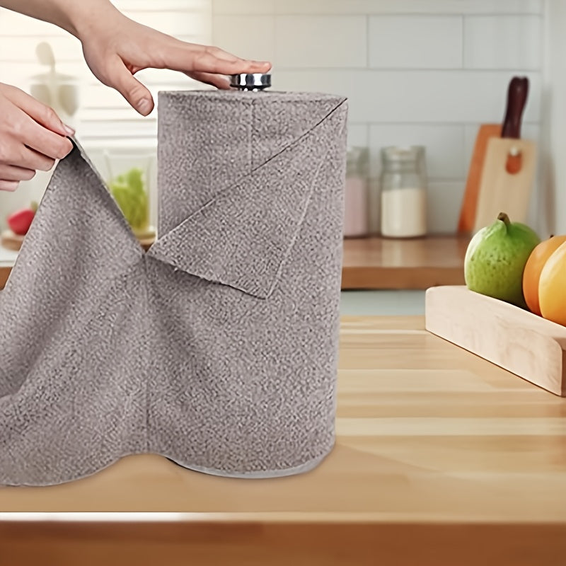 Microfiber Cleaning Cloths Reusable Paper Towel Roll Replacement ¨C Washable Absorbent Tear-Away Dishcloths for Kitchen, Bathroom & Car | Eco-Friendly Rags 50 or 100 Pack, 12x12 Inch