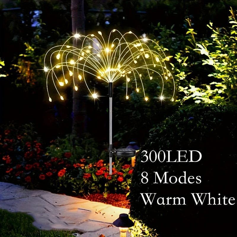 Solar Fireworks Lights Outdoor ¨C 60 to 420 LED Solar Garden Fairy Lights with 8 Modes, Waterproof Copper Wire Sparkler Lights for Garden, Patio, Yard, Pathway & Holiday Decoration