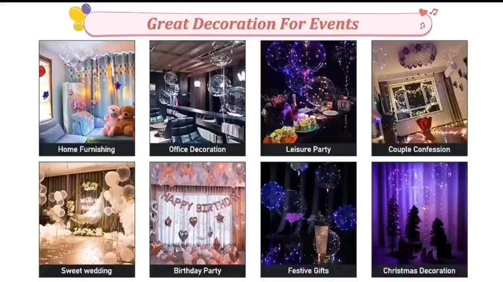 LED Light Up Bobo Balloons with LED String Lights 20pcs Party Decoration Kit ¨C Birthday Wedding Christmas Easter Graduation Decor