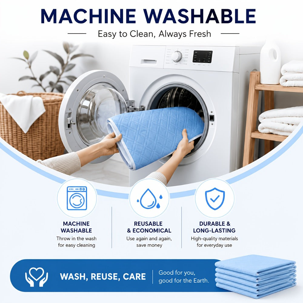 Washable Incontinence Pad Leak Proof Mattress Protector Reusable Cotton Bed Pad for Seniors Elderly Teens Menstruation Quilted Underpad Multiple Sizes