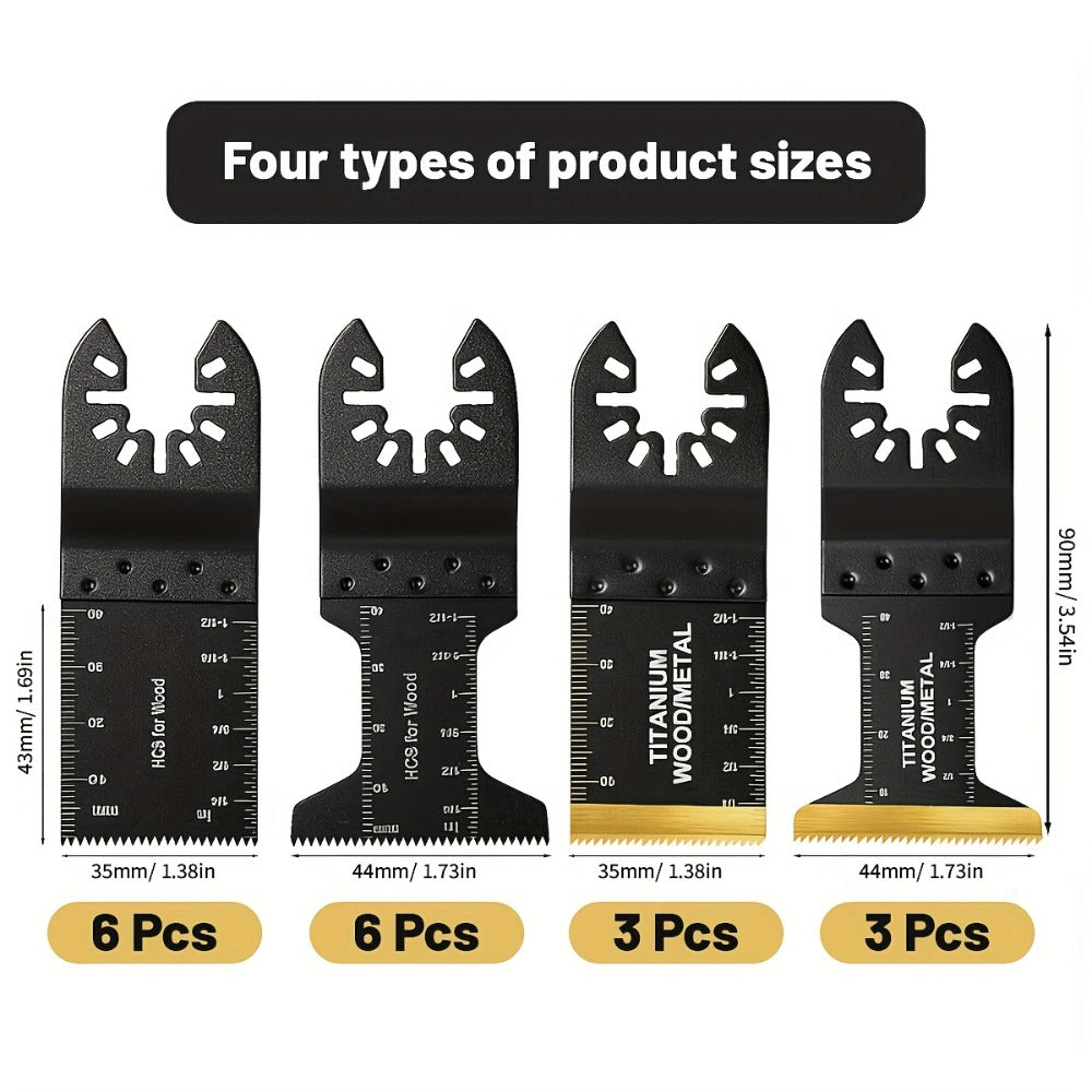 Titanium Oscillating Multi Tool Blades Universal Quick Release Saw Blades Set for Cutting Metal Nails Wood Plastic Compatible with Major Brands 18 28 50 Piece Options