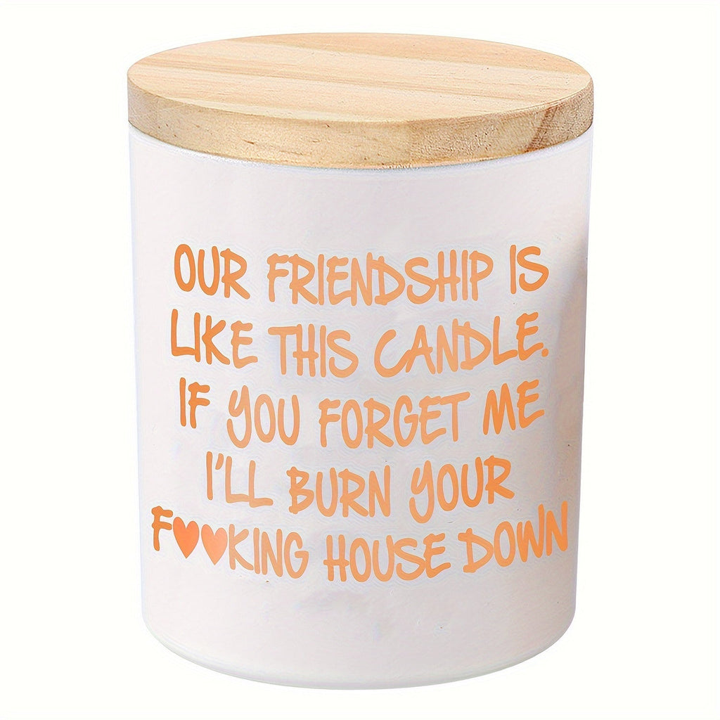 Lavender Scented Soy Candle Best Friend Gift for Women ¨C Engraved Glass Friendship Candle, Funny Unique Birthday Christmas Gift for Friends, Novelty BFF Gift Idea for Her, 12+ Hour Burn