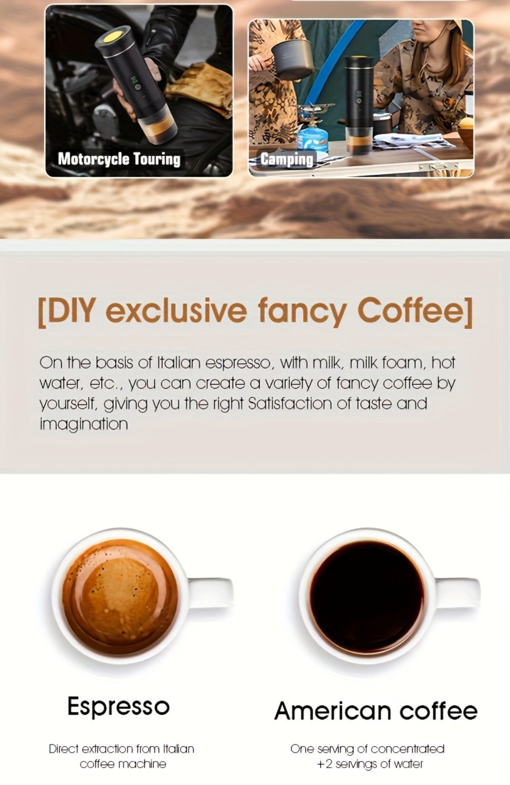 Portable Espresso Machine Type-C Charging Self-Heating ¨C Single Serve Coffee Maker with Temperature & Battery Display, Hot & Cold Brew, Ground Coffee & Capsule Compatible, for Travel RV Hiking Office