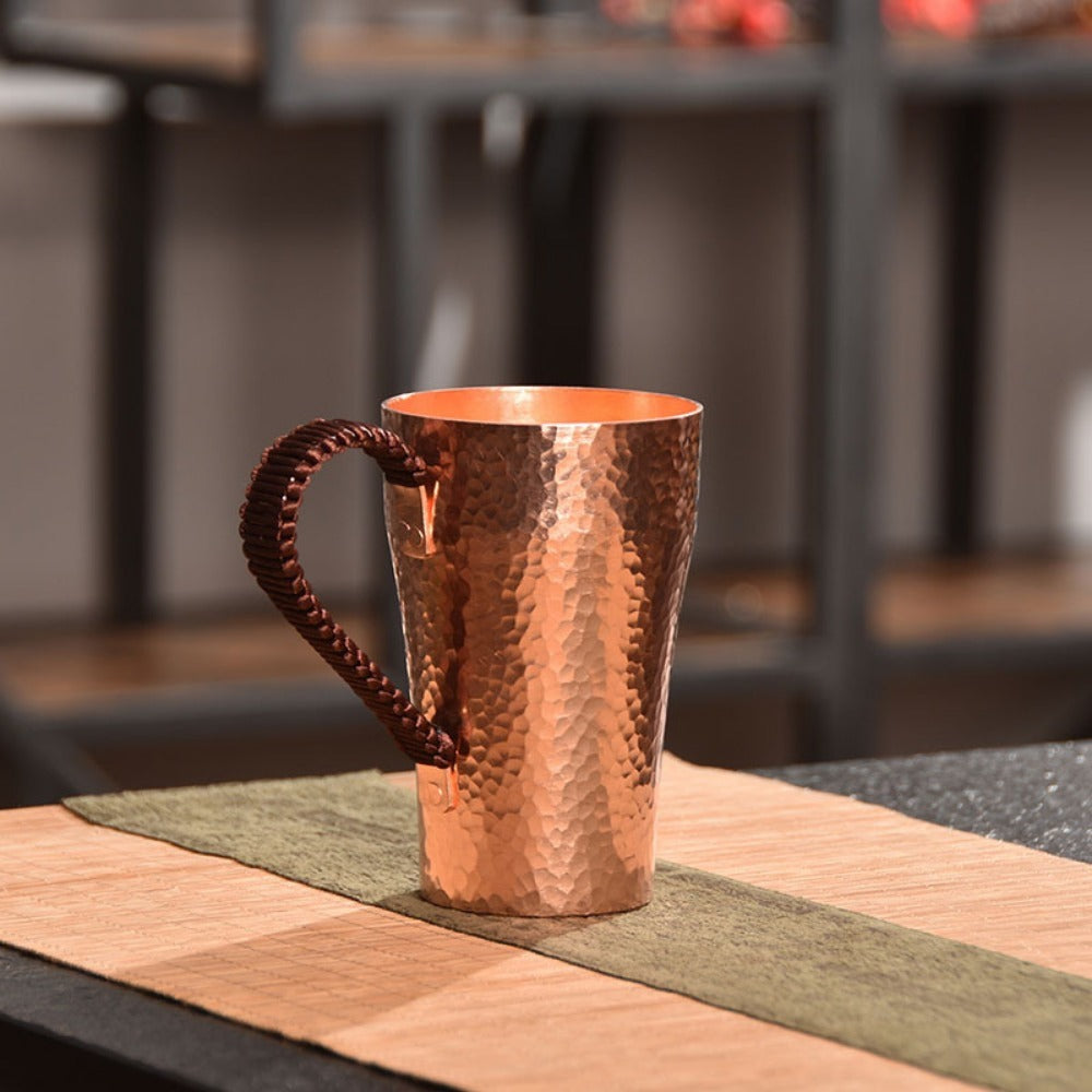 Hammered Copper Coffee Mug 13.53 Oz ¨C Handmade Rustic Artisan Copper Cup for Coffee, Tea, Water & Milk ¨C Hot & Cold Beverages ¨C Unique Gift for Home, Wedding, Housewarming & Birthday