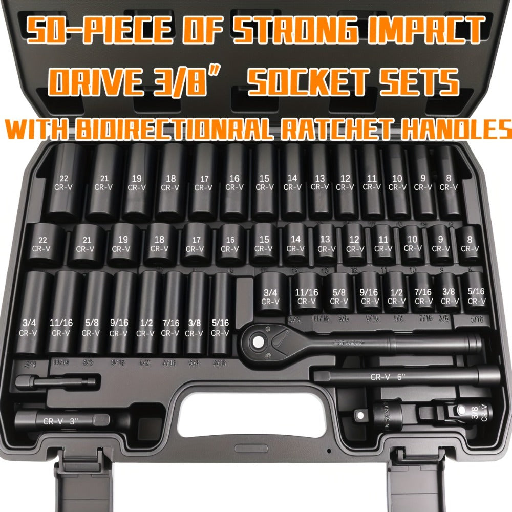 Ratchet Socket Wrench Set with Handle ¨C 50/53/96/123/218/999PCS | 3/8¡± Drive CR-V Steel | Metric & Imperial Sizes | Car Maintenance, Boat & Home Repair Tool Kit for Mechanics