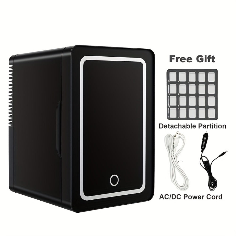 Mini Fridge 1.59 Gal 9-Can - AC/DC Portable Cooler & Heater, Silent Thermoelectric Refrigerator for Skincare, Drinks & Cosmetics, Bedroom, Office, Dorm, Desk, Car & Travel