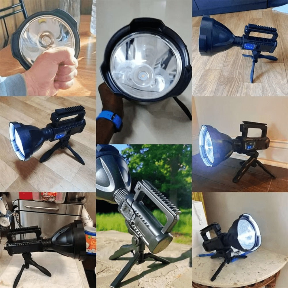 XHP90 High Power LED Flashlight USB Rechargeable Powerful Spotlight Searchlight ¨C 4 Modes, Camping Lantern Torch with Bracket for Fishing Camping Hiking Hunting Outdoor Adventure Patrol