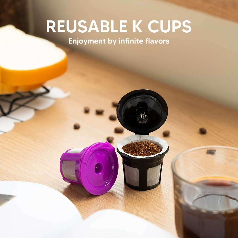 Reusable K-Cup Coffee Pods for Keurig 1.0 & 2.0, Refillable K-Cup Filters Universal Fit, Eco-Friendly Reusable Coffee Pod Filters, 6 Colors, Use Any Ground Coffee