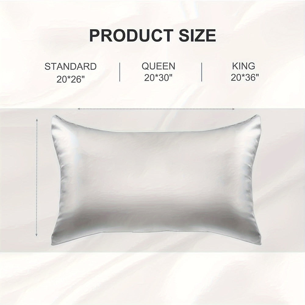 Silk Pillowcase 22 Momme ¨C Satin Weave Mulberry Silk with Hidden Zipper for Hair & Skin Health, Standard Queen King ¨C Multiple Colors
