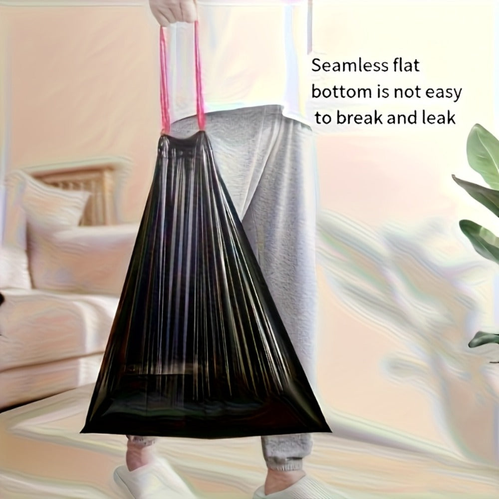 Drawstring Trash Bags 100 Count ¨C 5 Rolls Black Heavy Duty Leak Proof Garbage Bags for Kitchen Bathroom Bedroom Outdoor