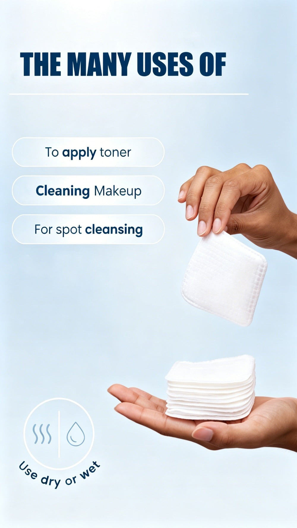 Makeup Remover Pads Disposable 100/200pcs ¨C 3-Layer Thickened Cotton Squares for Face Cleansing, Skincare & Nail Polish Removal, Soft Touch No Friction, 2.76x2.36 inch, Individually Boxed