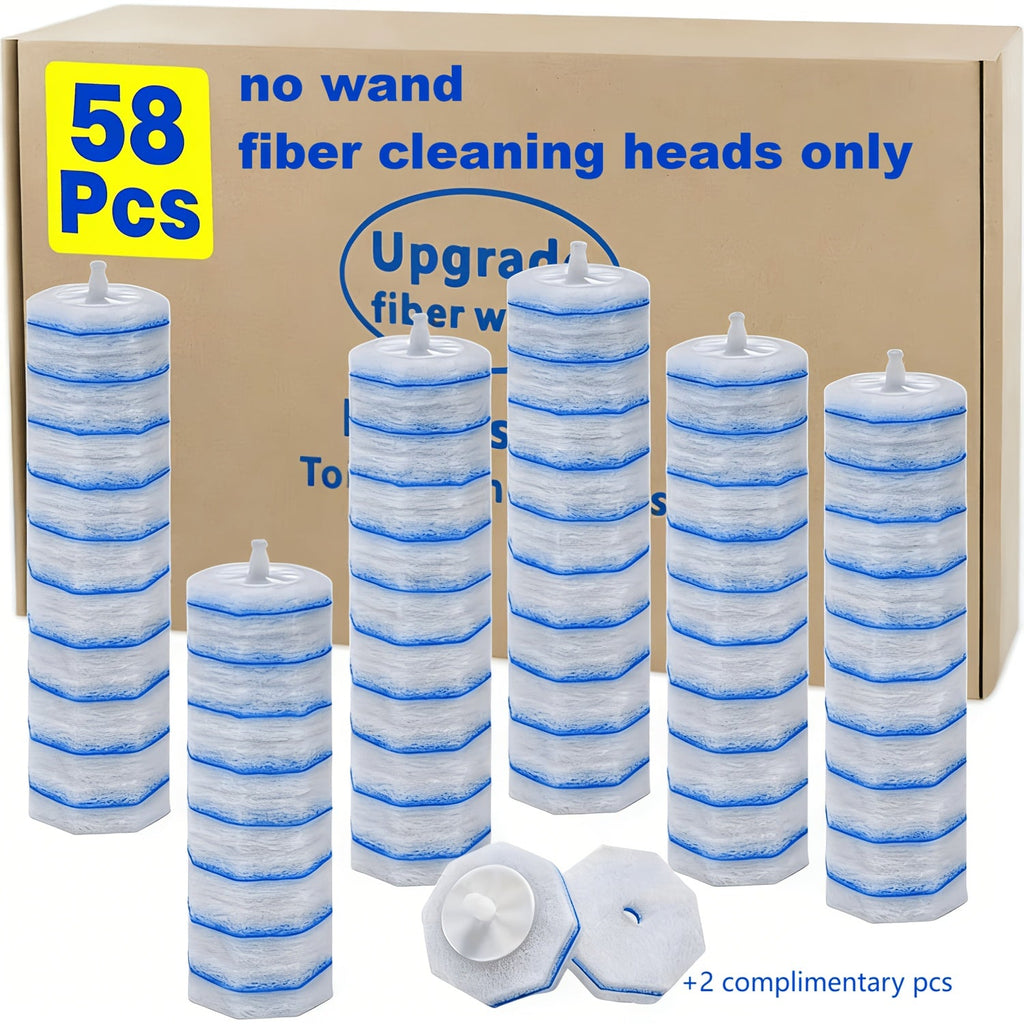 Disposable Toilet Wand Refills 120 or 58 Count Compatible with Clorox ToiletWand Upgraded Fiber Deep Clean Removes Rust Scale Hard Water Stains Toilet Bowl Brush Replacement Heads